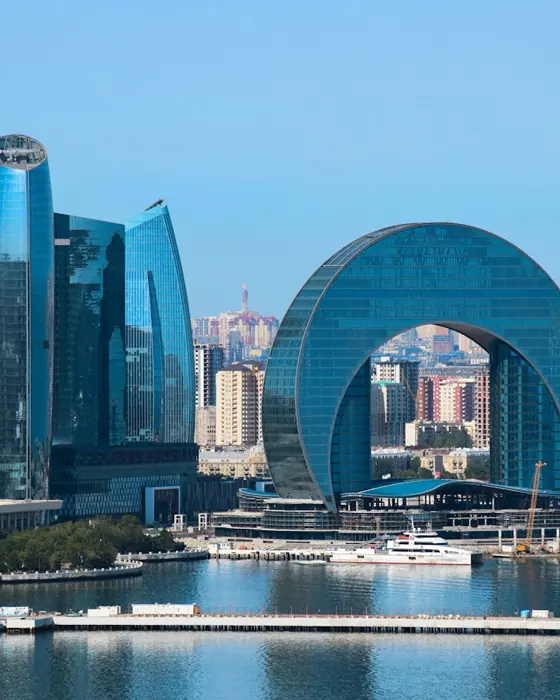 Modern architecture on the Baku waterfront