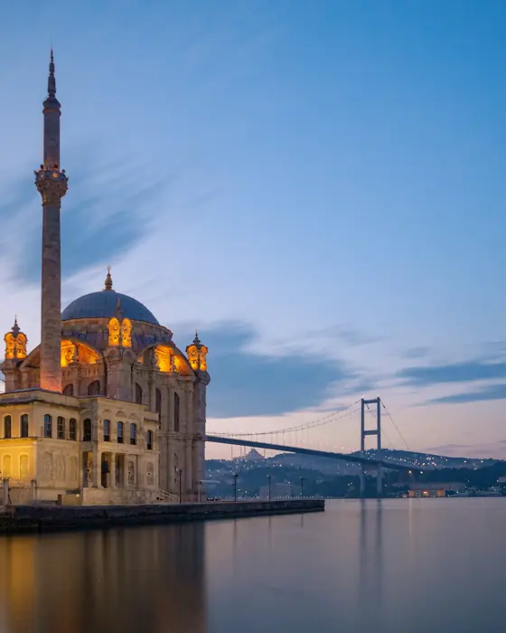 Mosque on the Bosphorus at dusk