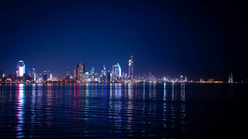 Kuwait City waterfront at night